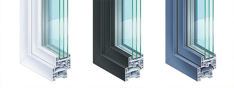 Profilschnitt des Fenstersystems KÖMMERLING 76